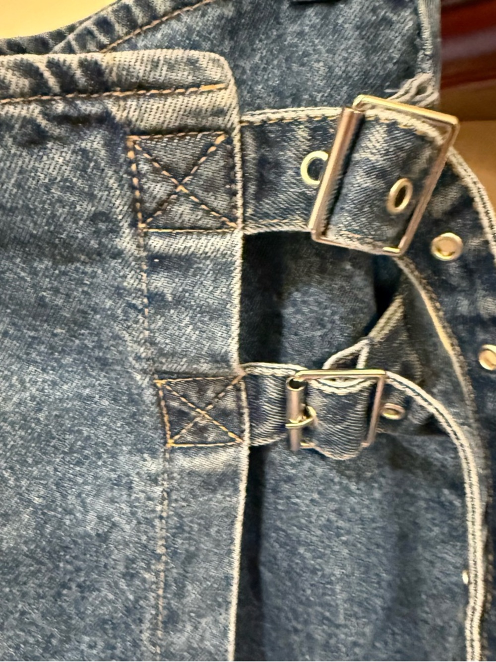 Free People The Ragged Priest Gail Buckle Denim Skirt - Picture 5 of 5